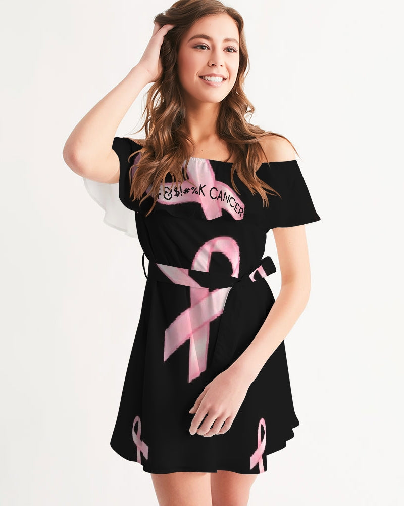 Special Edition F&$!#%K CANCER Women's Off-Shoulder Dress