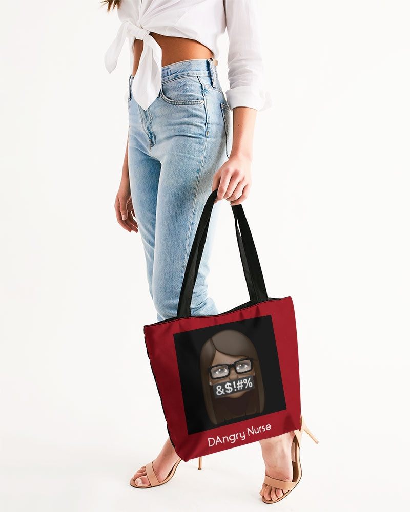 red Canvas Zip Tote