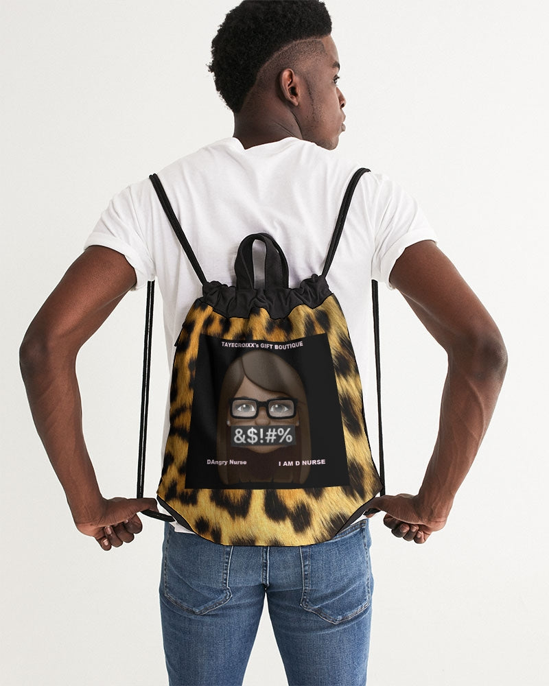ANGRY LEPORD Canvas Drawstring Bag