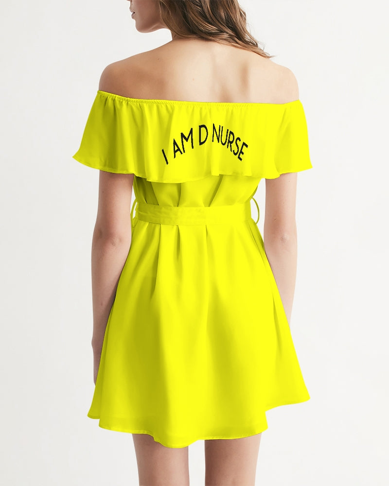 Angry Yellow Women's Off-Shoulder Dress