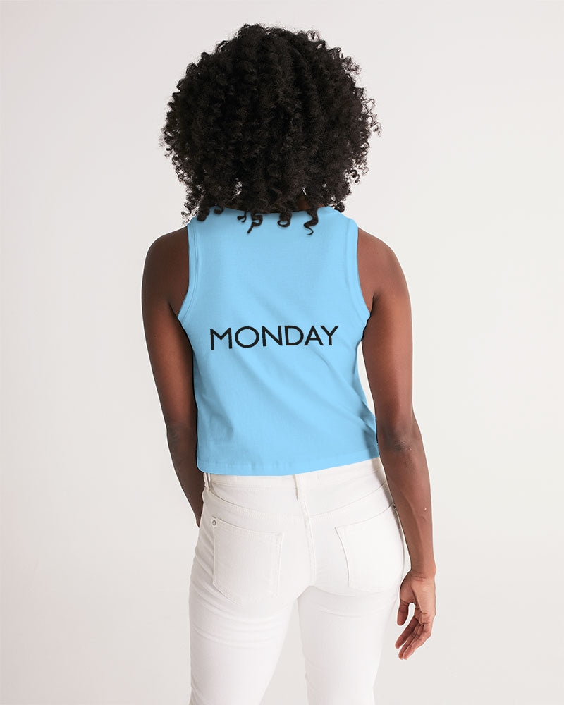Angry pastel blue Women's Cropped Tank