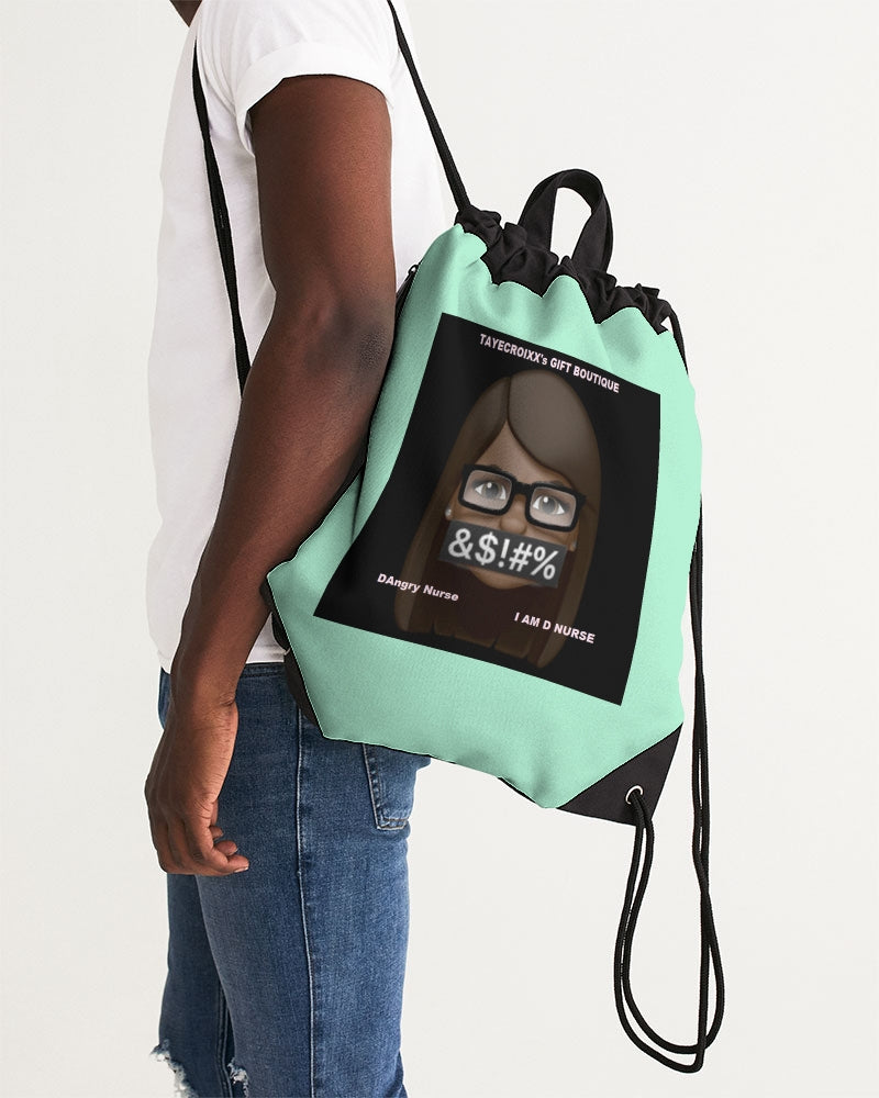 Angry pastel green Canvas Drawstring Bag