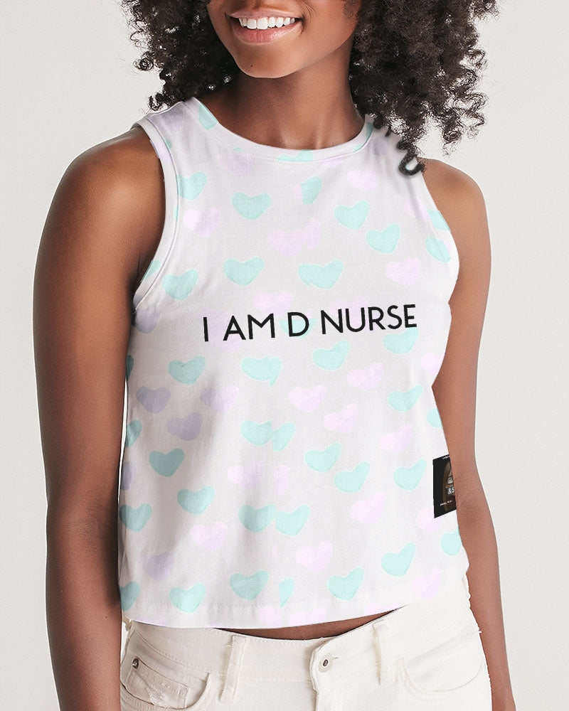 Angry pink Hearts Women's Cropped Tank