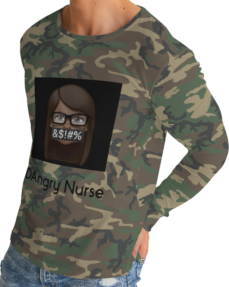 Brown-camo Men's Long Sleeve Tee