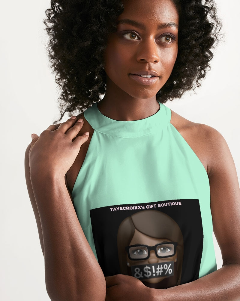 Angry pastel green Women's Halter Dress