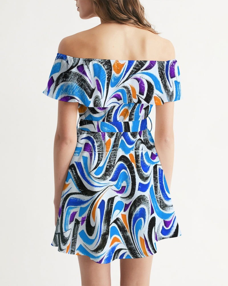 Angry Twirls Women's Off-Shoulder Dress