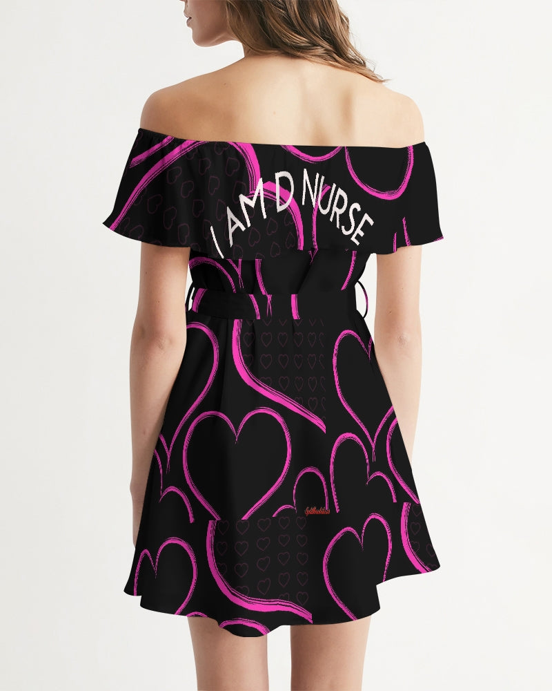 Angry hearts Women's Off-Shoulder Dress