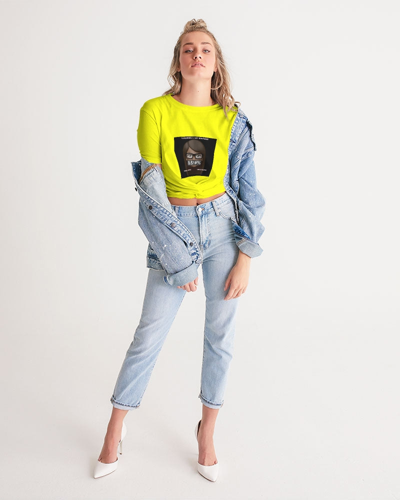Angry Yellow Women's Twist-Front Cropped Tee