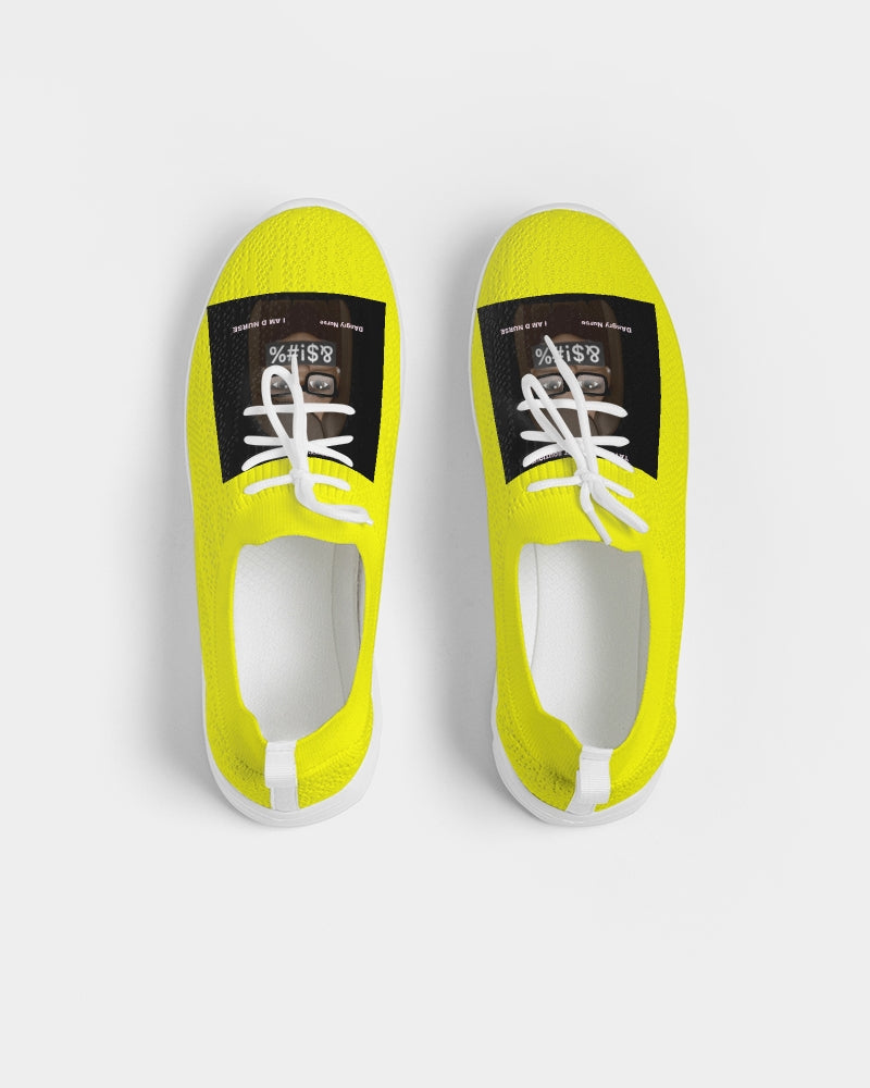 Angry Yellow Women's Lace Up Flyknit Shoe