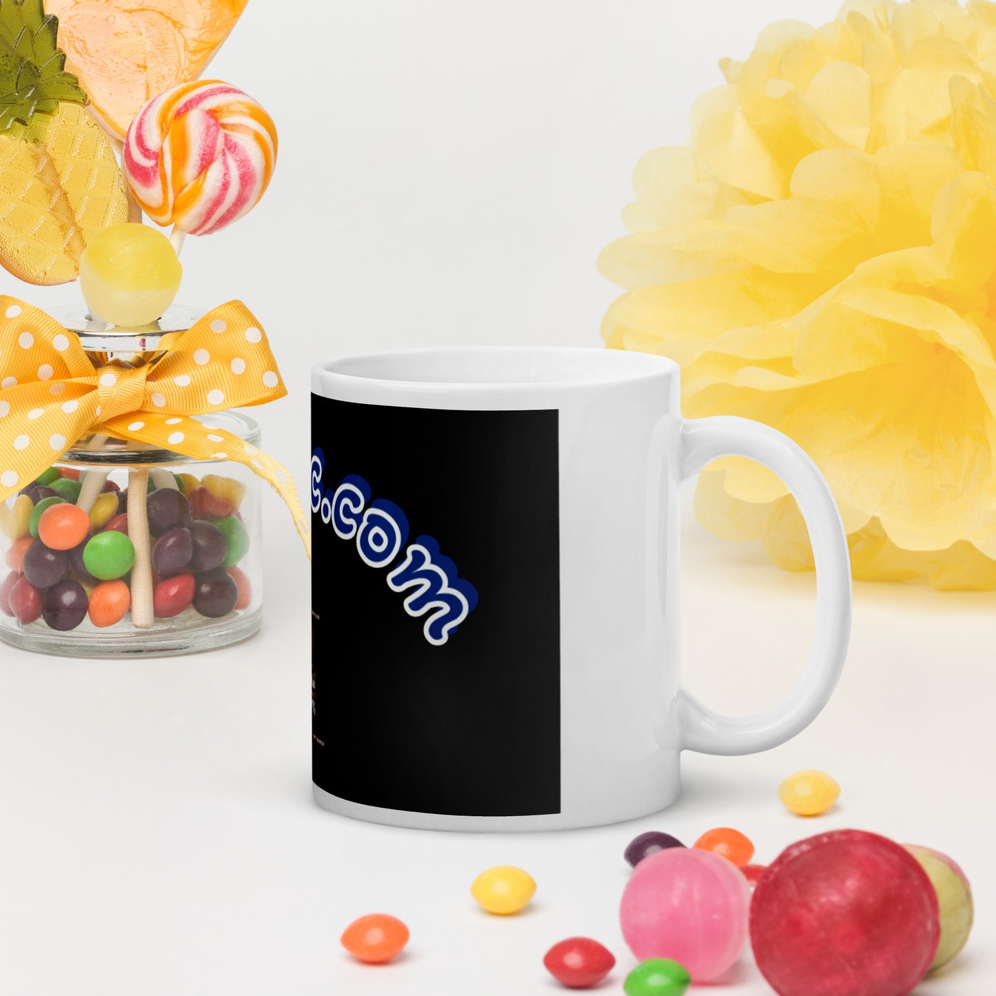 White glossy mug