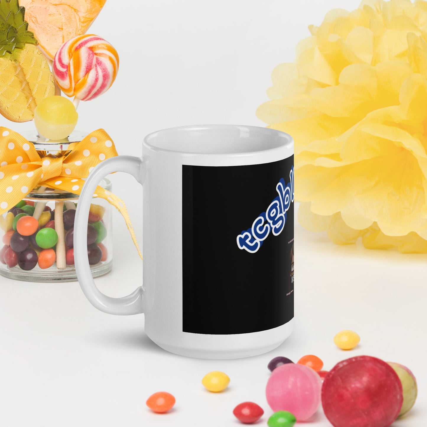 White glossy mug