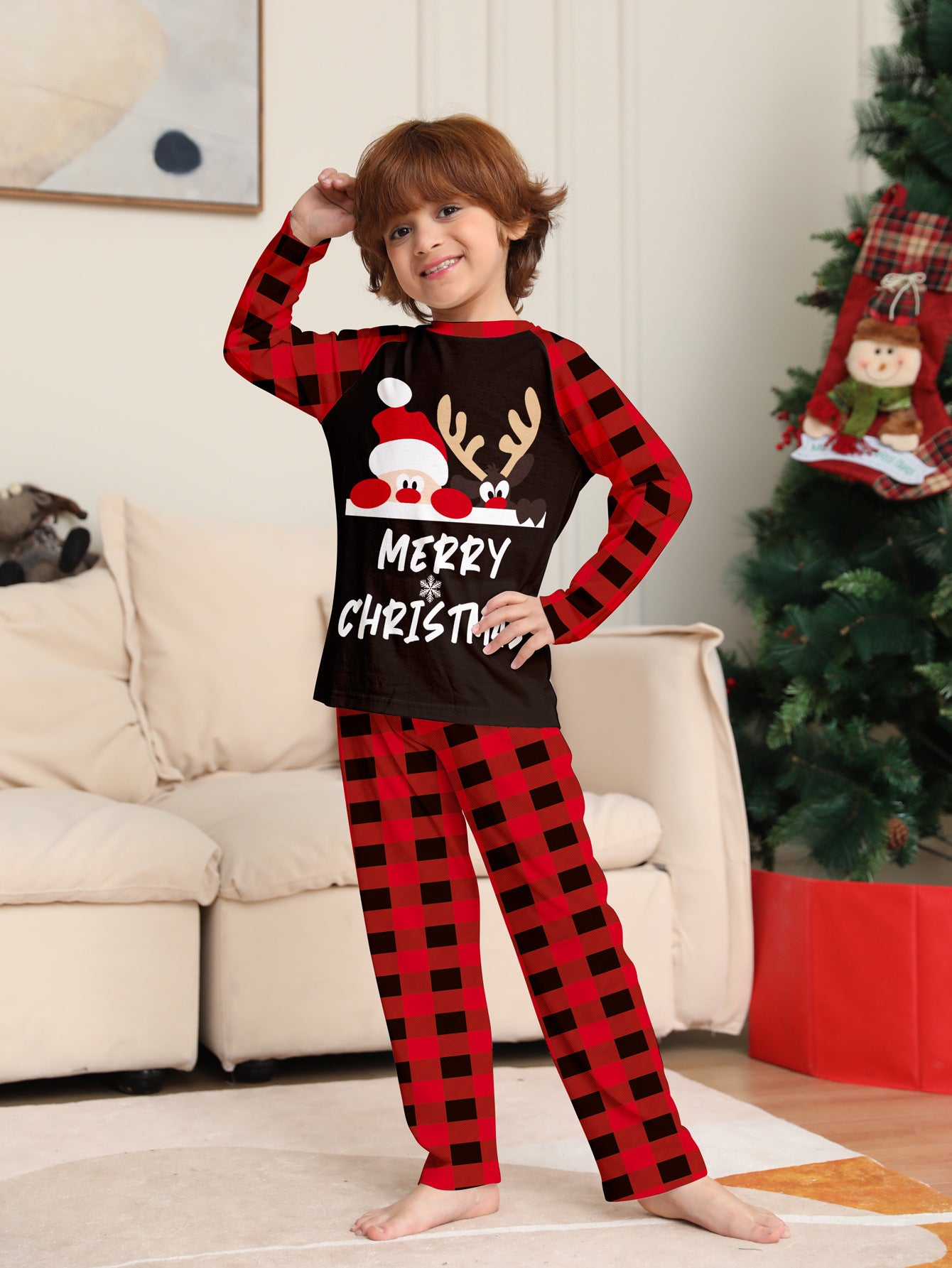 Cute Letters Printed Christmas Parent-child Suit