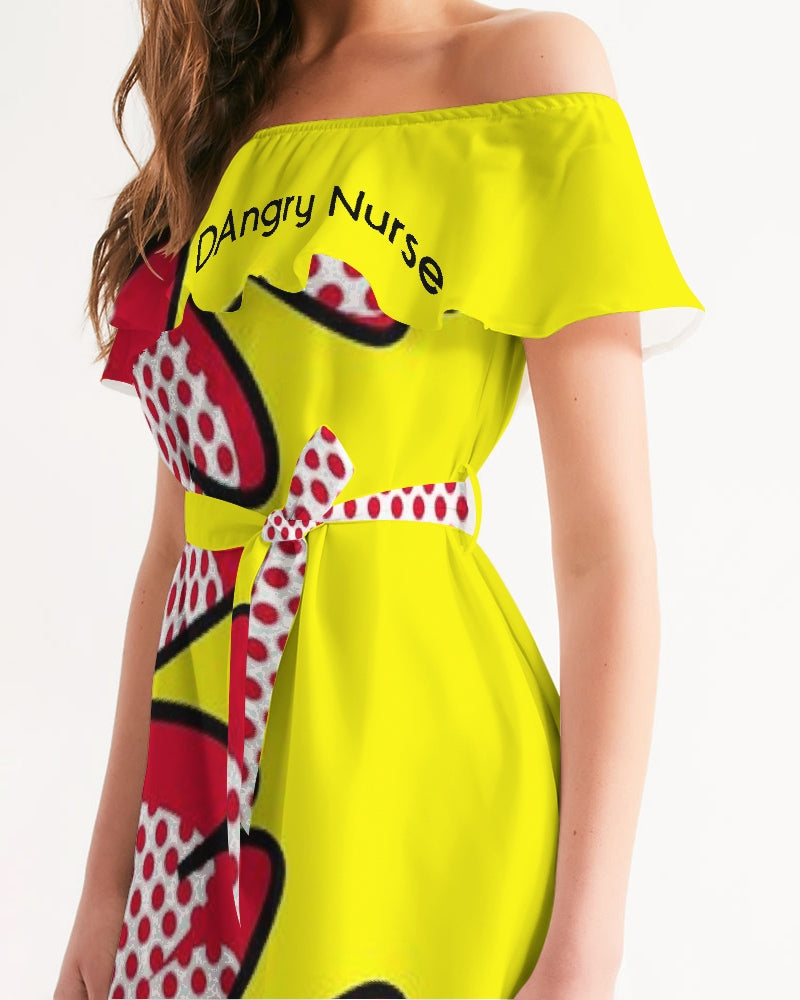 Angry Explosion Women's Off-Shoulder Dress