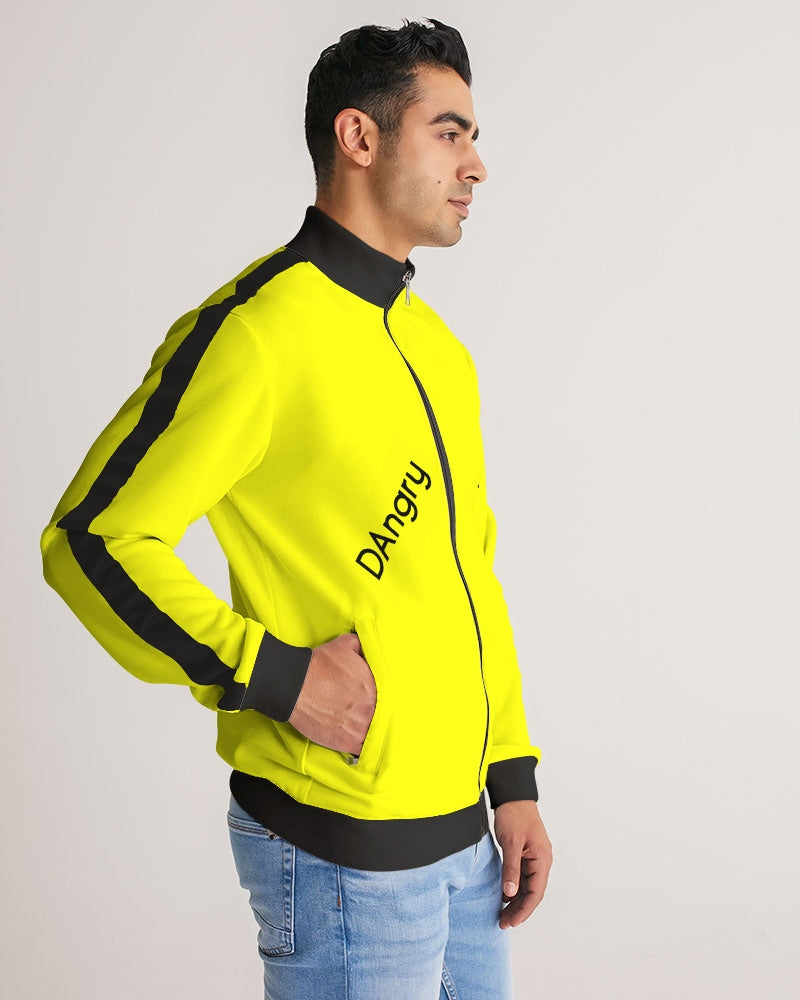Angry Yellow Men's Stripe-Sleeve Track Jacket