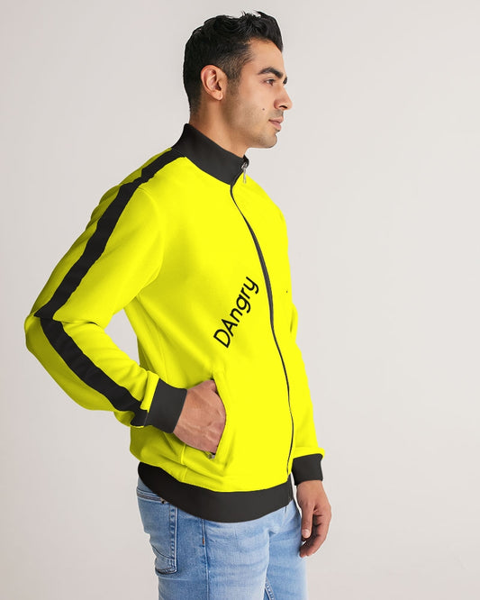 Angry Yellow Men's Stripe-Sleeve Track Jacket