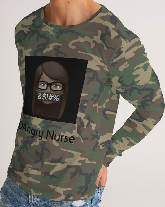 Brown-camo Men's Long Sleeve Tee