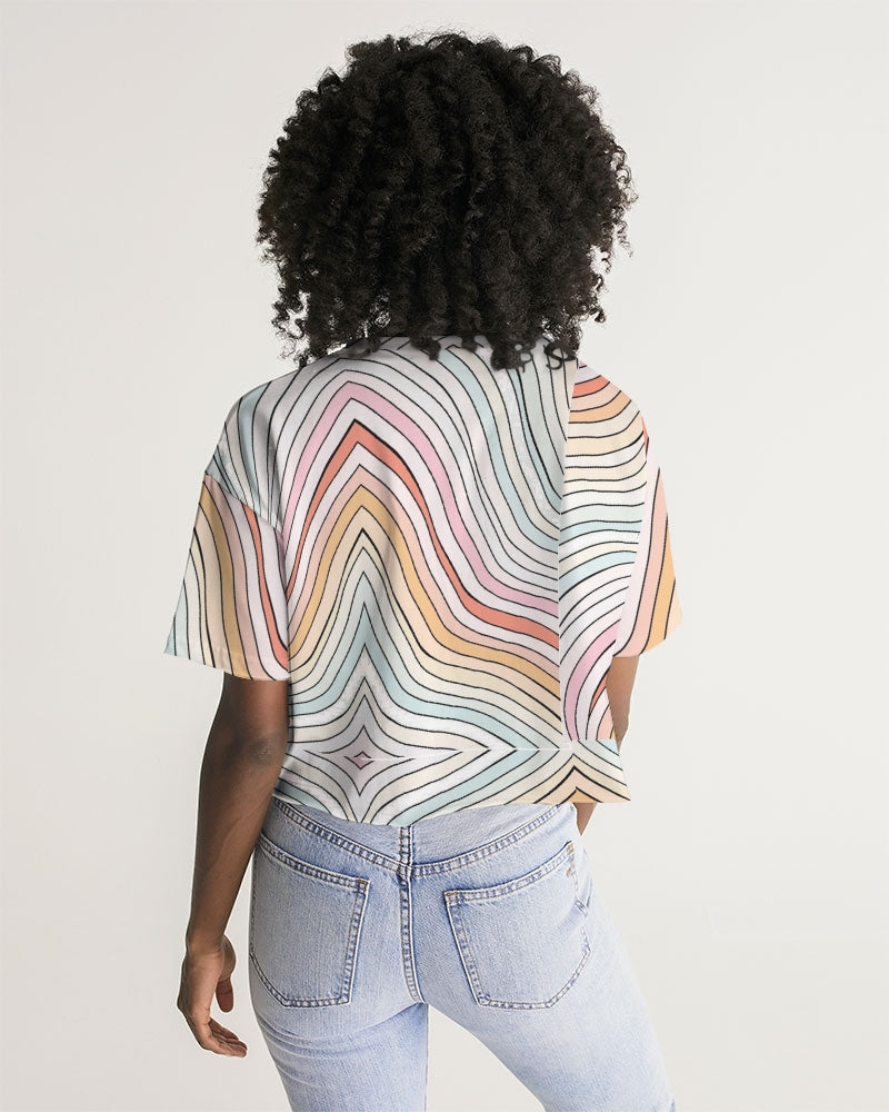 Angry waves Women's Lounge Cropped Tee