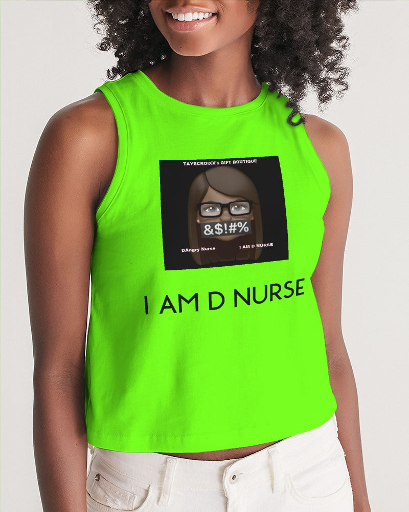 neon green Women's Cropped Tank