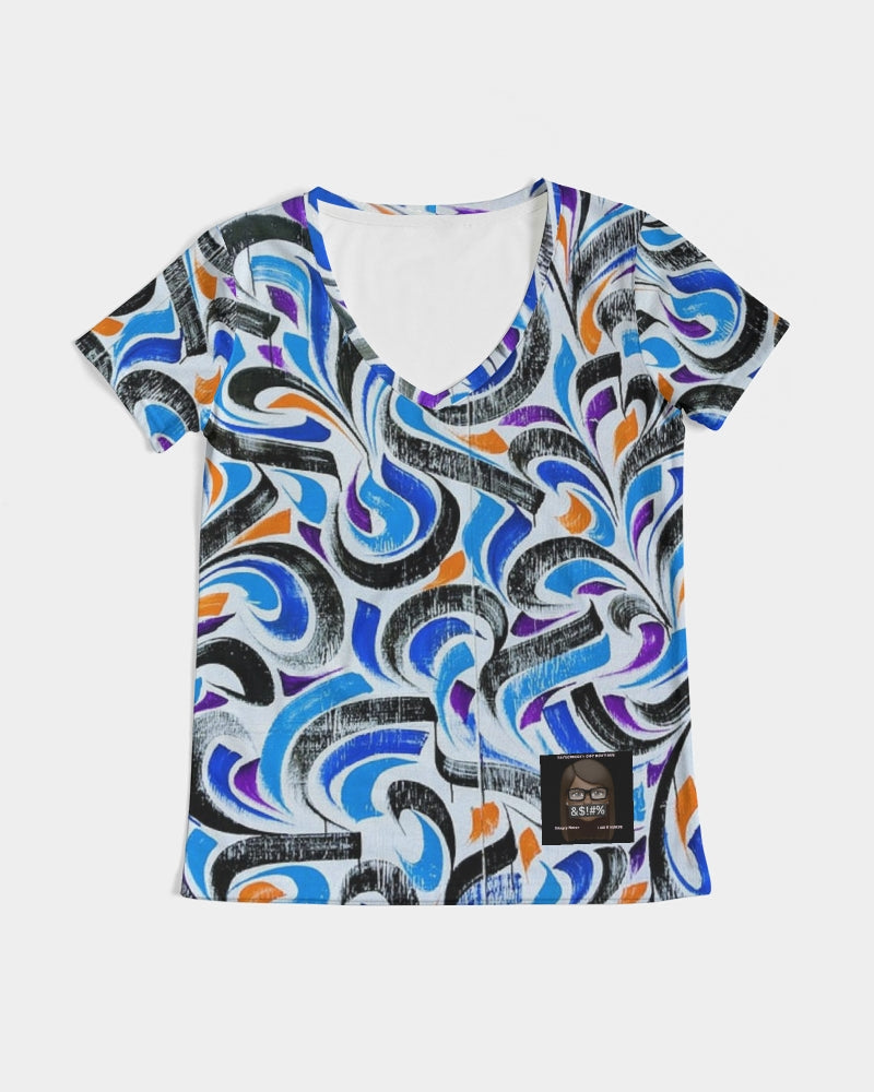 Angry Twirls Women's V-Neck Tee