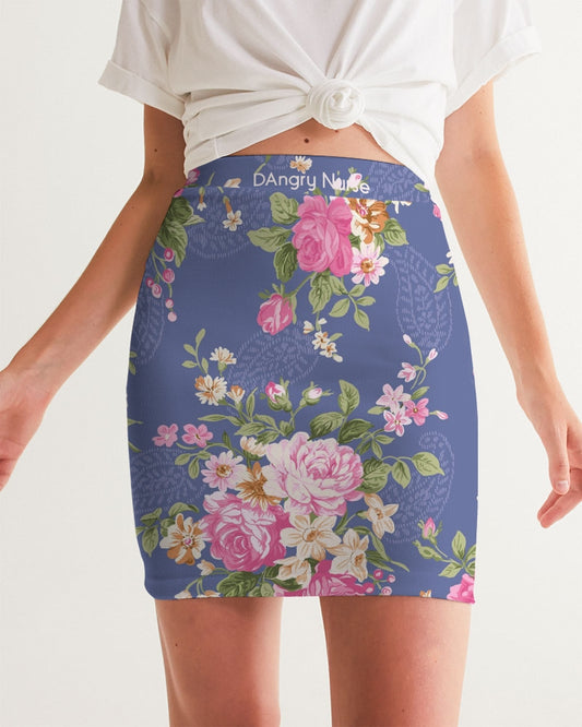 Angry pink flowers Women's Mini Skirt