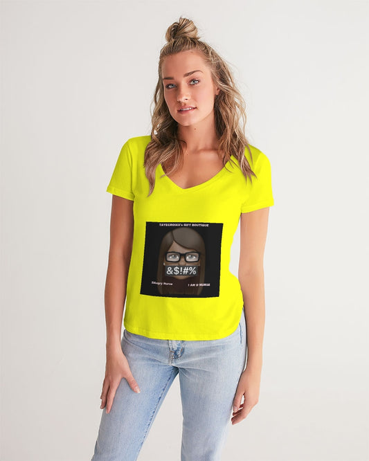 Angry Yellow Women's V-Neck Tee