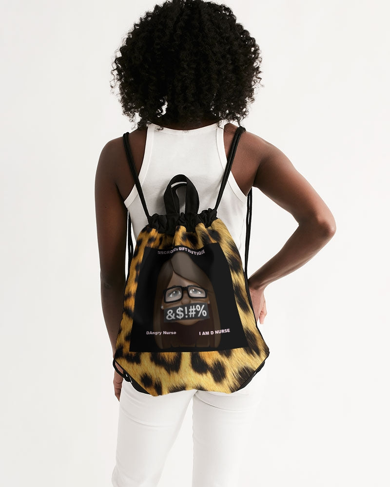 ANGRY LEPORD Canvas Drawstring Bag