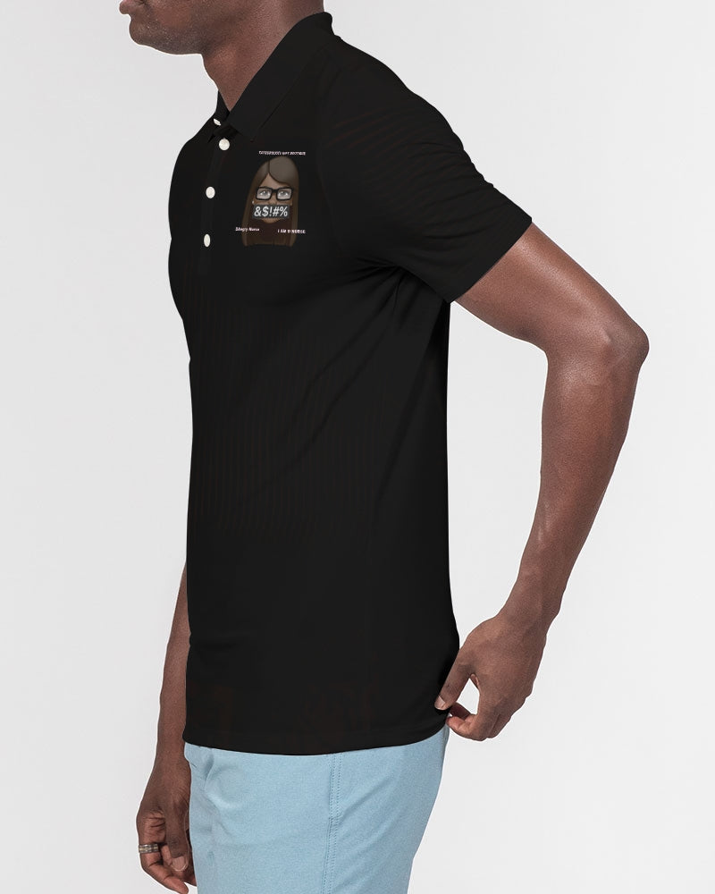 Angry Black Men's Slim Fit Short Sleeve Polo