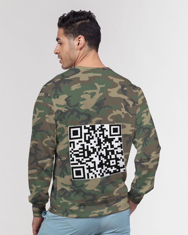Brown-camo Men's Classic French Terry Crewneck Pullover