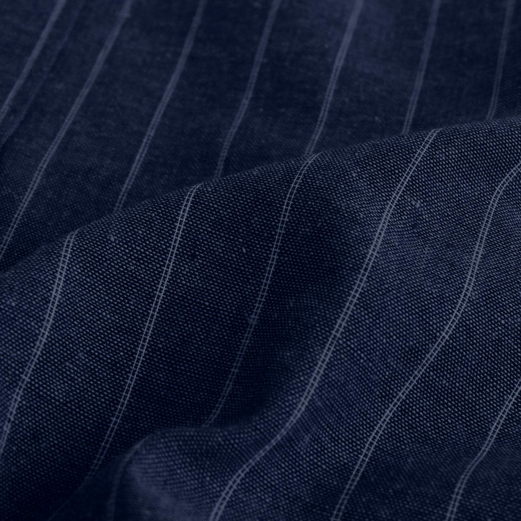 Striped Linen Three Quarter Sleeve Men's Shirt