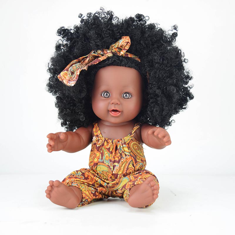 Black African enamel Children's Princess Doll