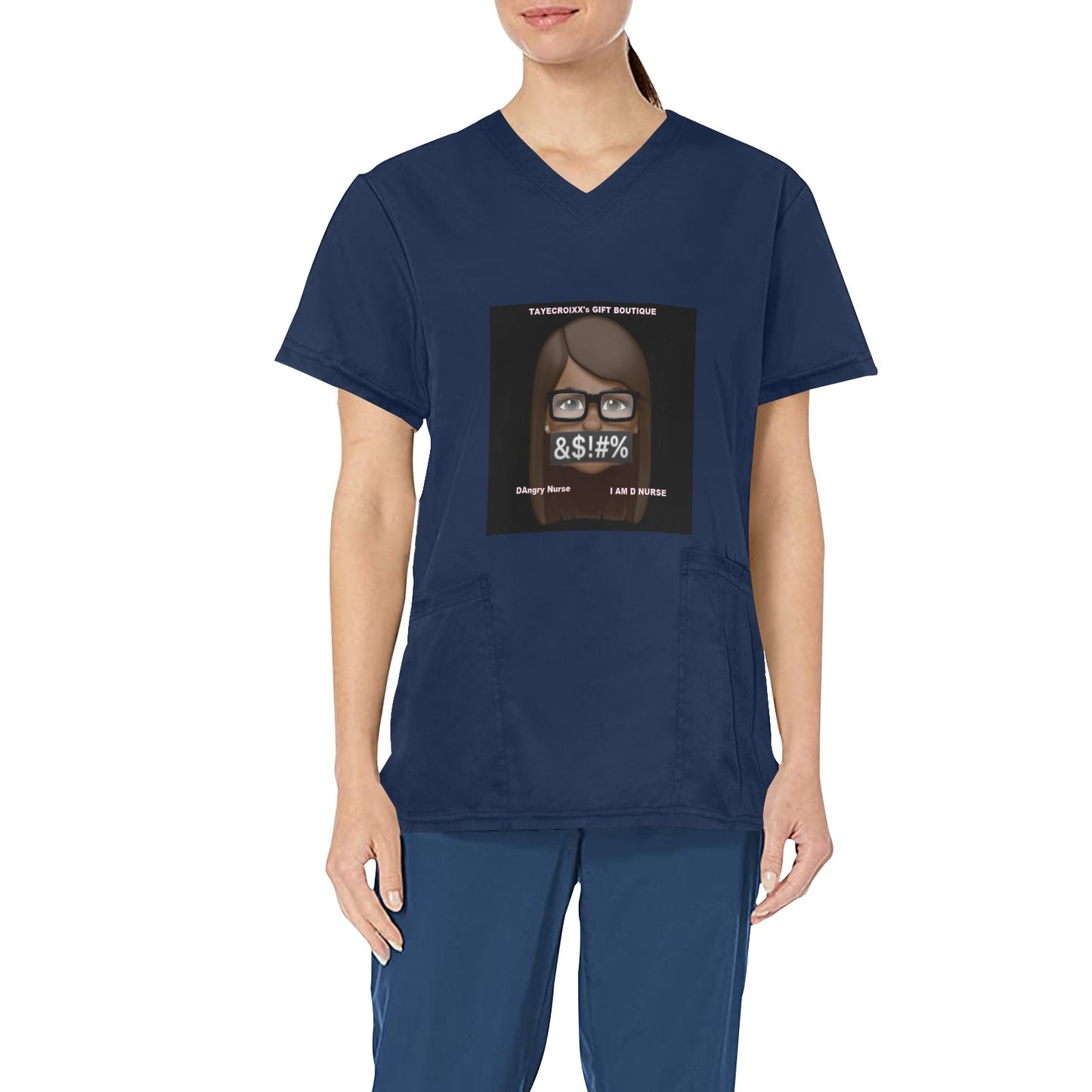 I AM D NURSE Scrub top