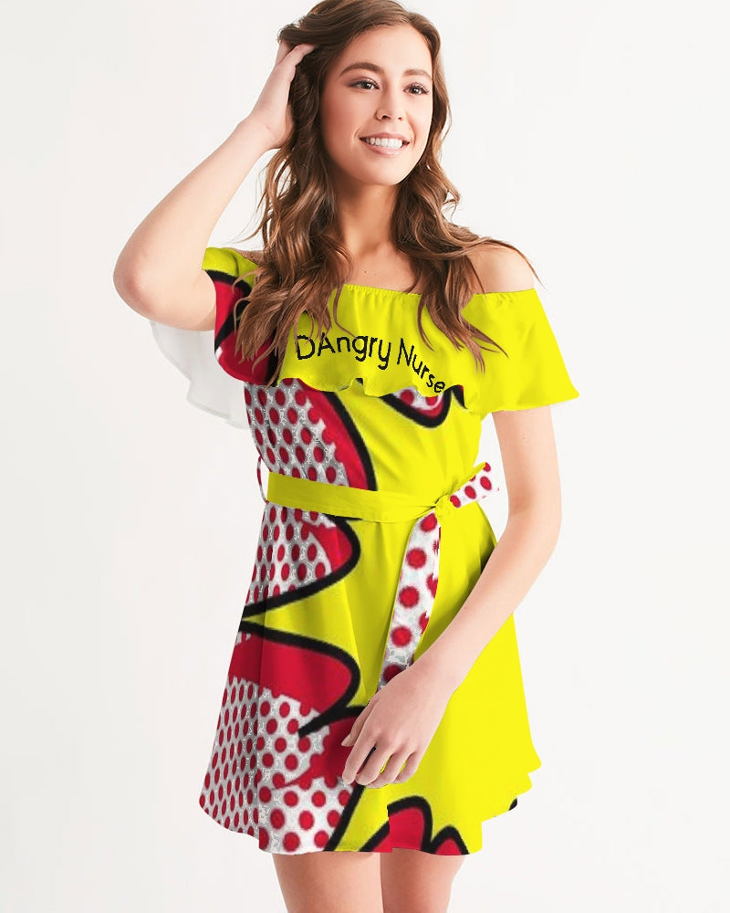 Angry Explosion Women's Off-Shoulder Dress