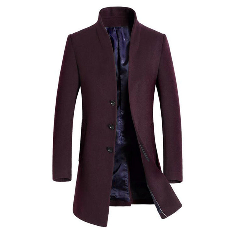 Men's woolen coat for fall and winter