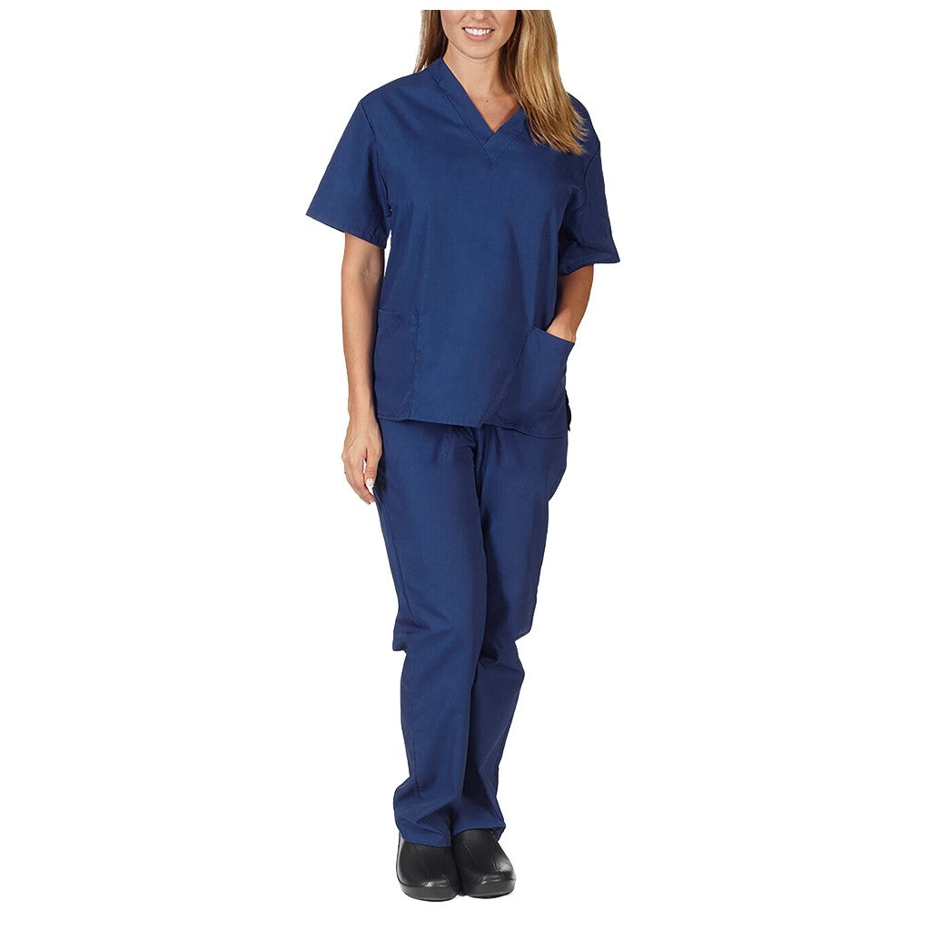 New Solid Color Pocket V-neck Nursing Work Uniform
