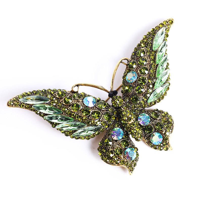 Fashion Animal Crystal Big Butterfly Brooch