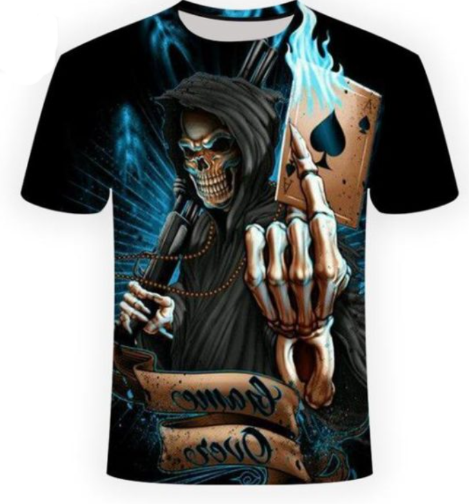 Personalized Street Skull T-shirt Short Sleeves