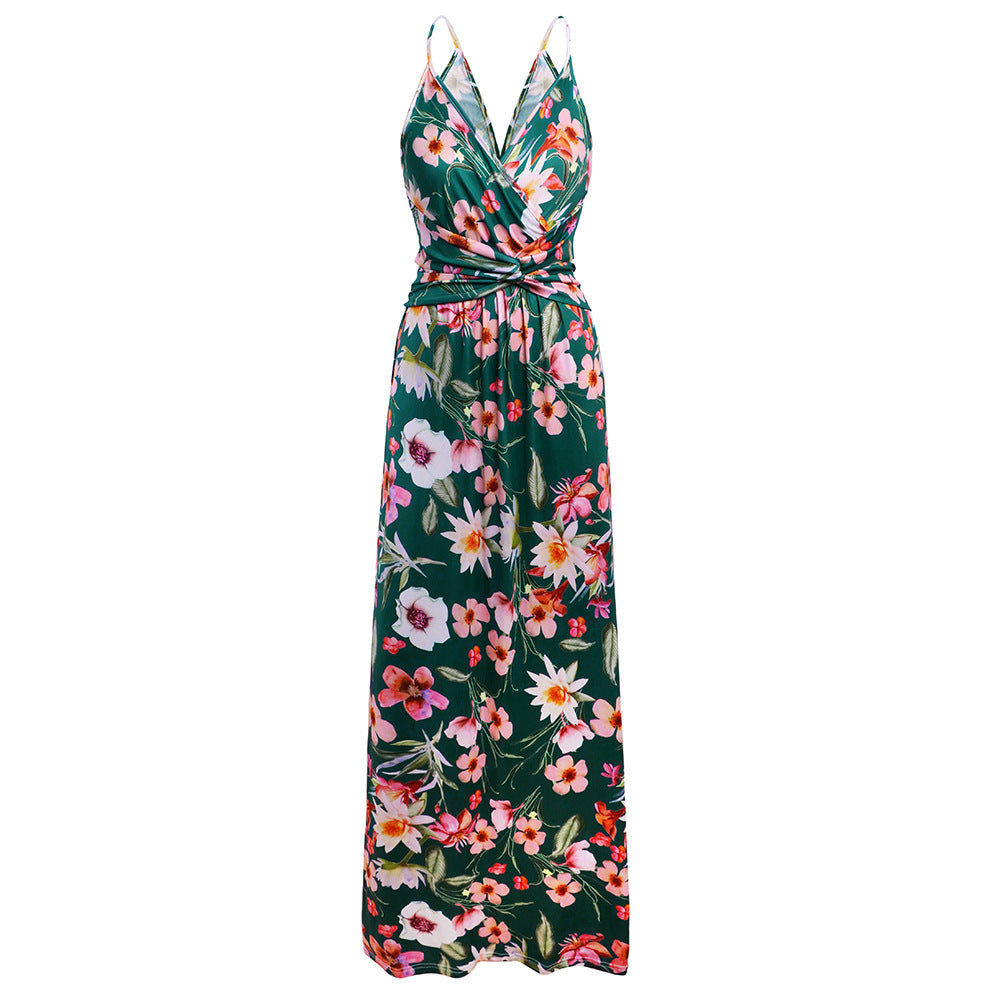Printed halter dress