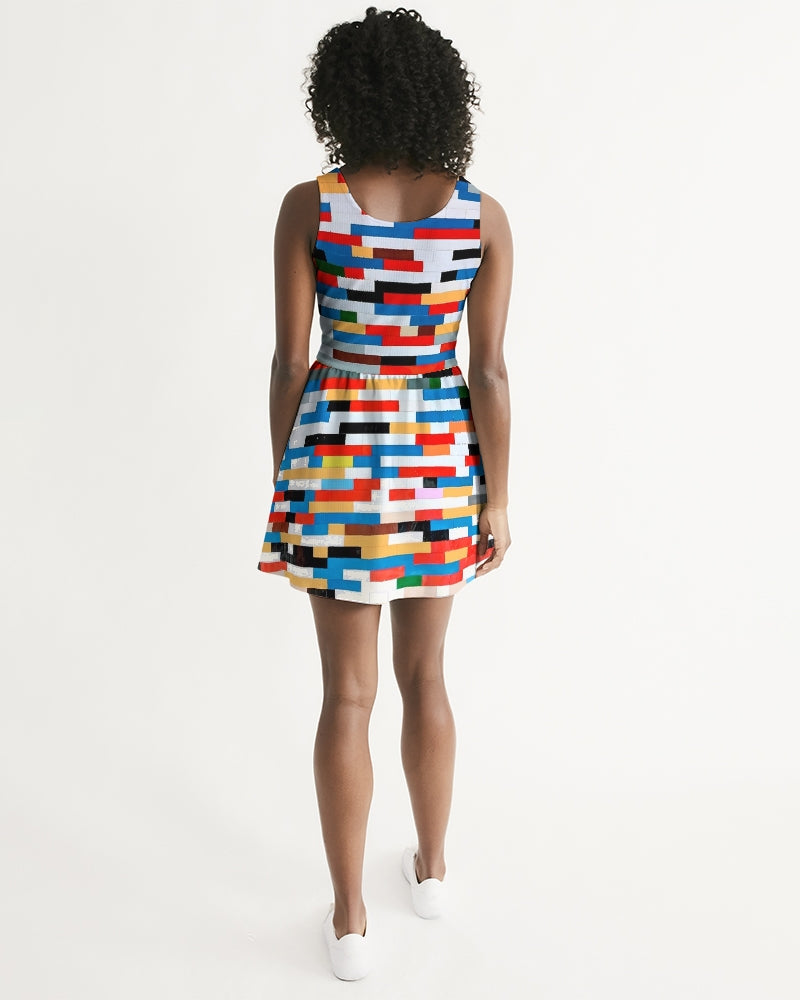 Angry Blocks Women's Scoop Neck Skater Dress