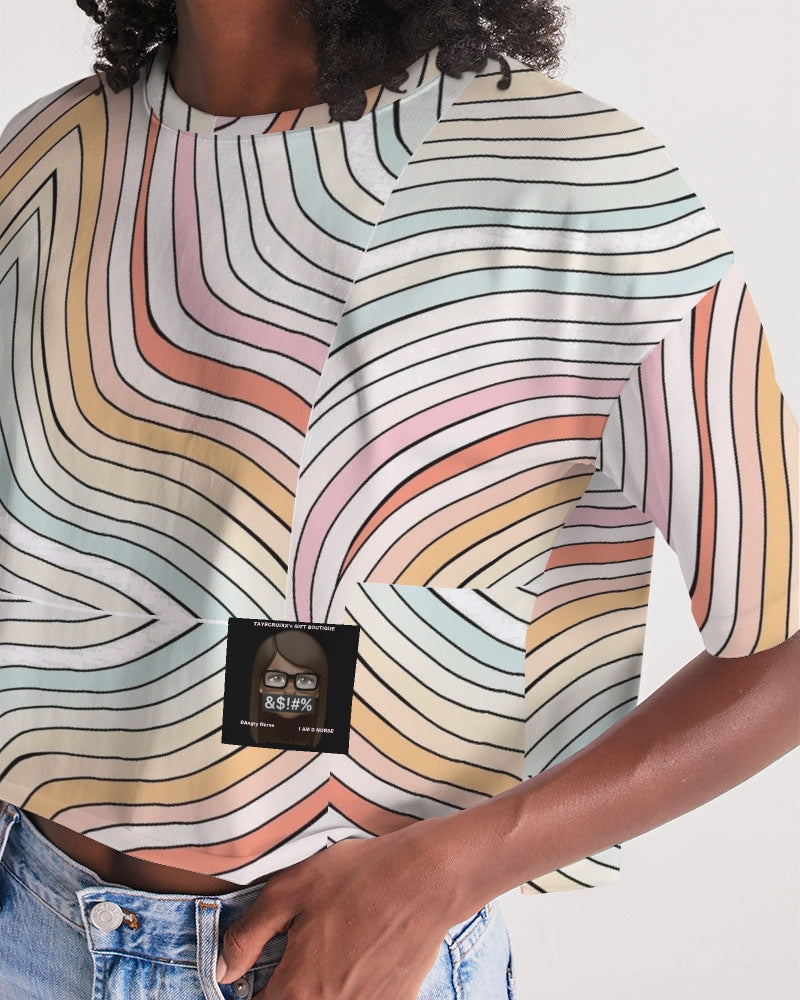 Angry waves Women's Lounge Cropped Tee