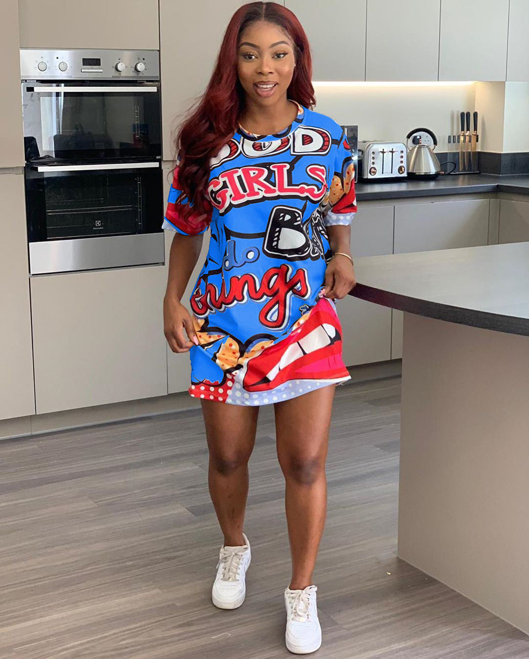 Loose fashion casual printed dress