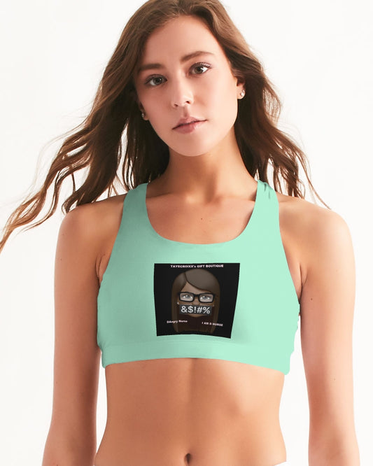 Angry pastel green Women's Seamless Sports Bra