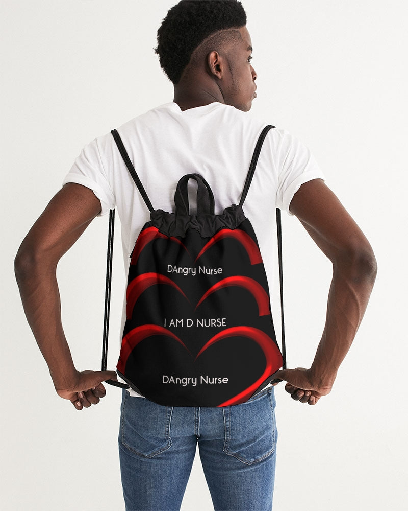 Angry Hearts Canvas Drawstring Bag