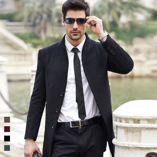 Men's woolen coat for fall and winter