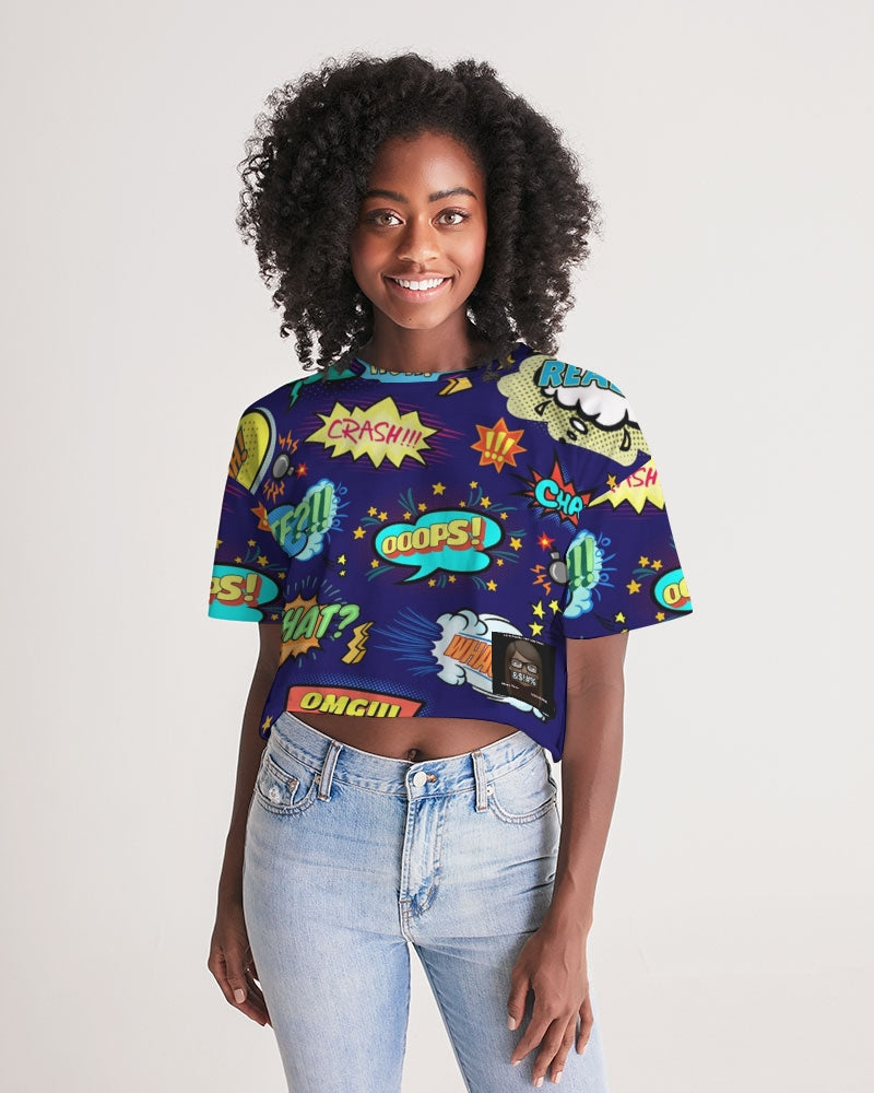 Angry Words Women's Lounge Cropped Tee