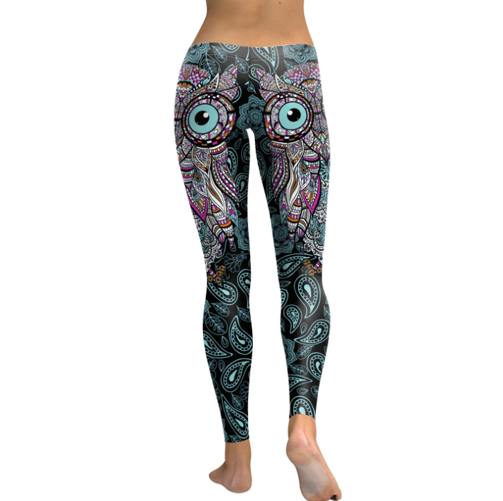 NADANBAO New Design 2021 Leggings Women Cool Owl Digital Print Flower Fitness Workout Leggins Slim Elastic Plus Size Pant Legins