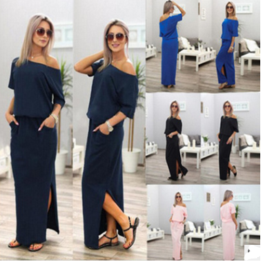 EBay 2021 dress new summer dress for the summer women's European and American women's evening dress long skirt burst money wholesale