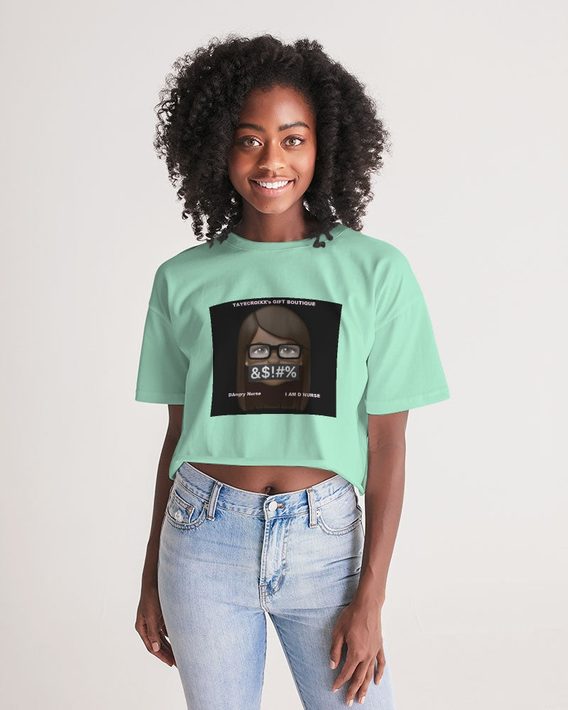 Angry pastel green Women's Lounge Cropped Tee