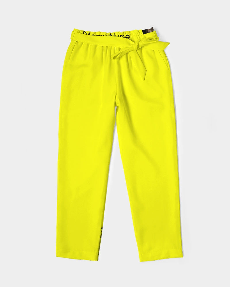 Angry Yellow Women's Belted Tapered Pants