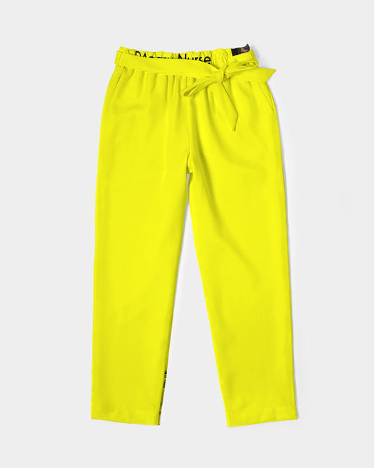 Angry Yellow Women's Belted Tapered Pants