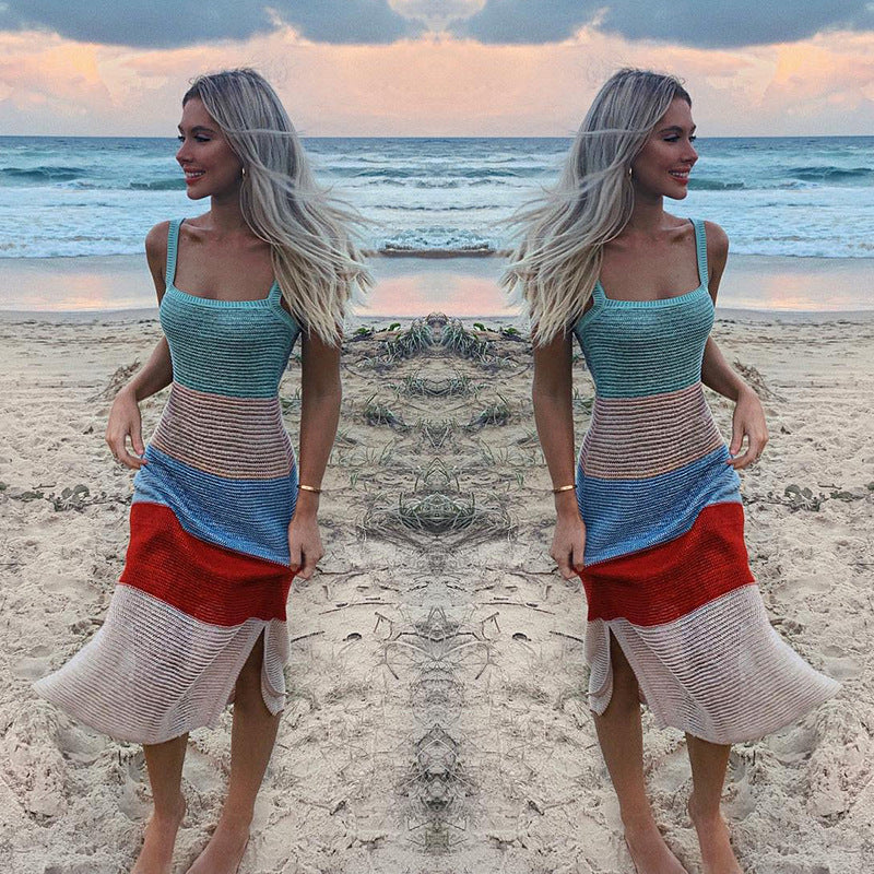 Suspender knitted dress